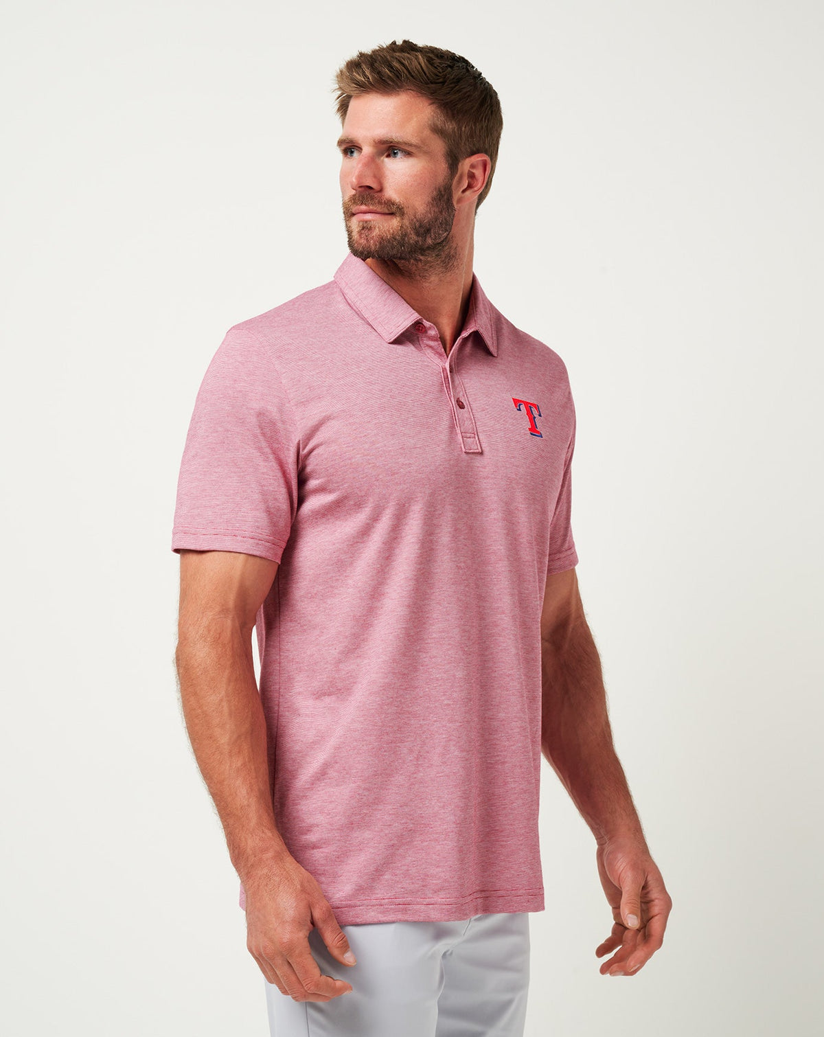 Texas Rangers The Zinna Polo Heather Cardinal | Travis Mathew