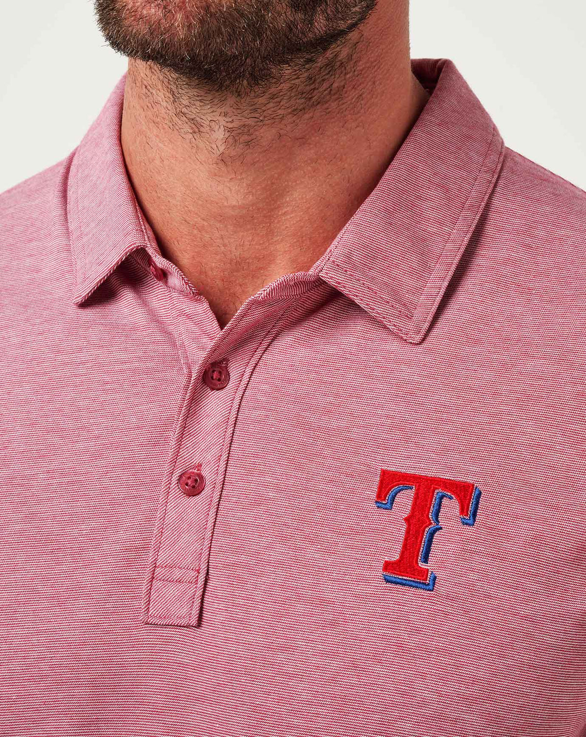 Texas Rangers The Zinna Polo Heather Cardinal | Travis Mathew