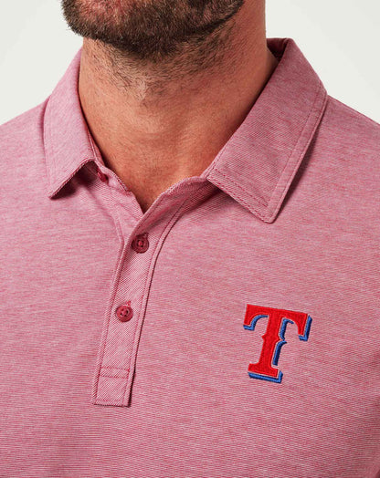 Texas Rangers The Zinna Polo Heather Cardinal | Travis Mathew