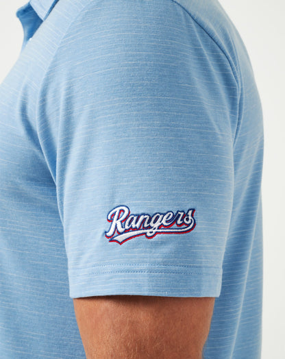 Texas Rangers The Heater Polo Heather Heritage Blue | Travis Mathew