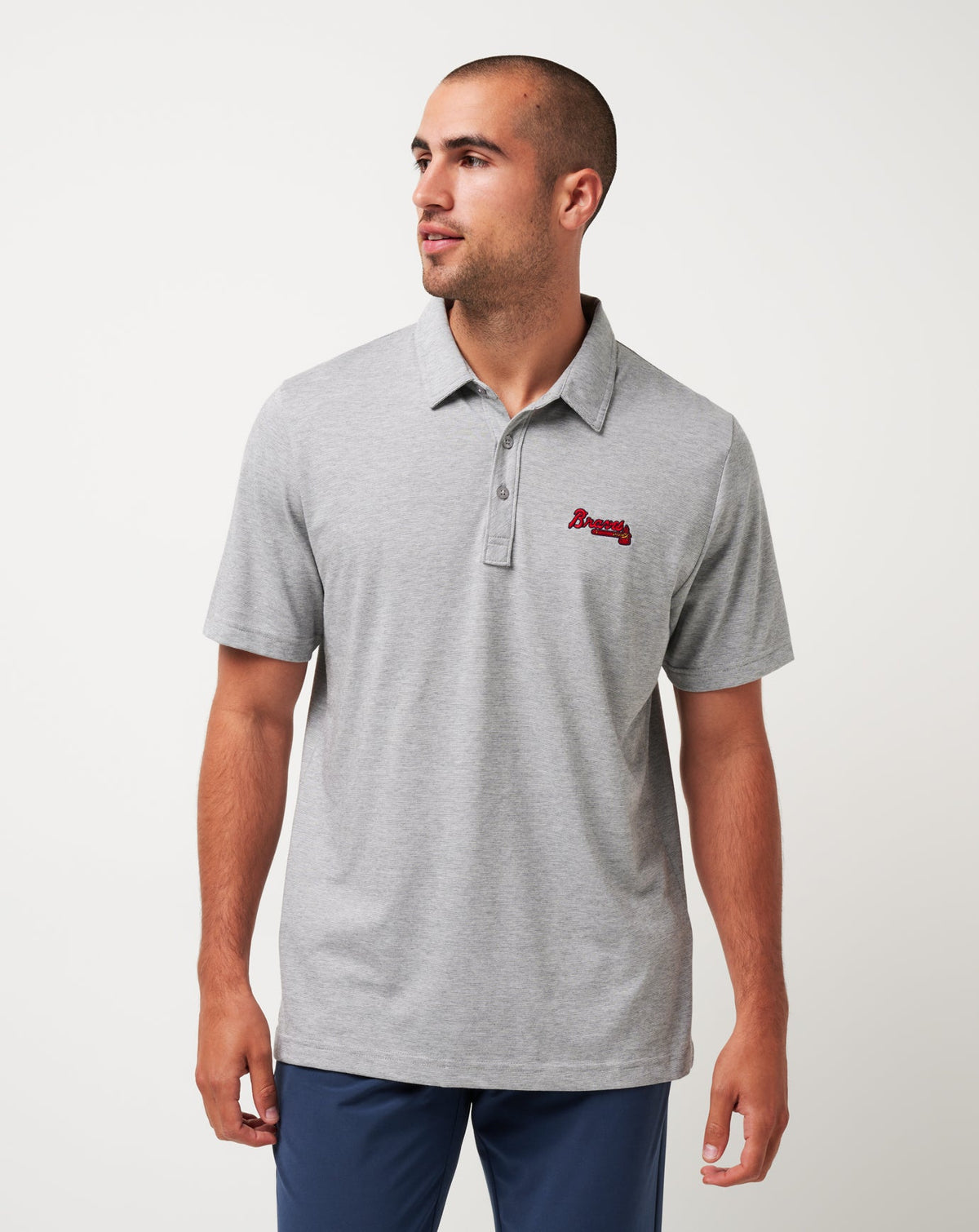 Atlanta Braves The Zinna Polo Heather Grey | Travis Mathew