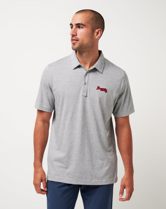 Atlanta Braves The Zinna Polo Heather Grey | Travis Mathew