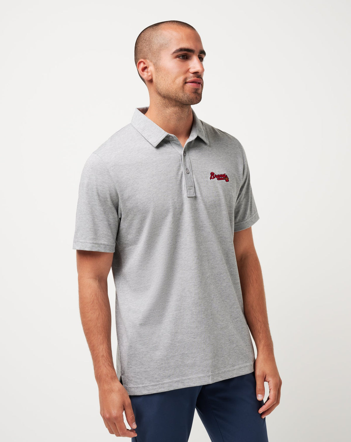 Atlanta Braves The Zinna Polo Heather Grey | Travis Mathew