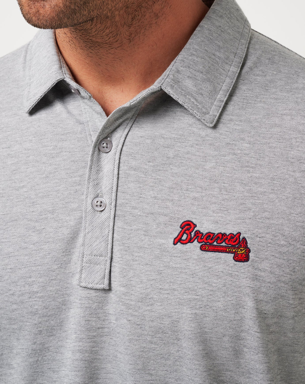 Atlanta Braves The Zinna Polo Heather Grey | Travis Mathew