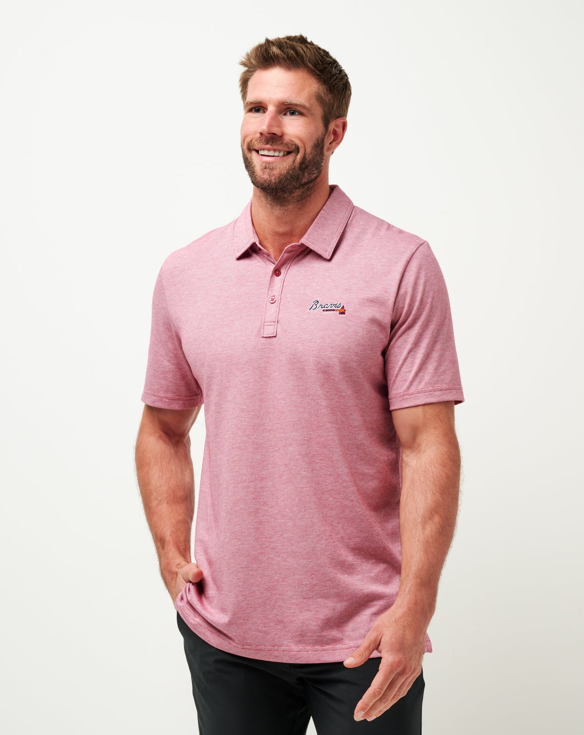 Atlanta Braves The Zinna Polo Heather Cardinal | Travis Mathew