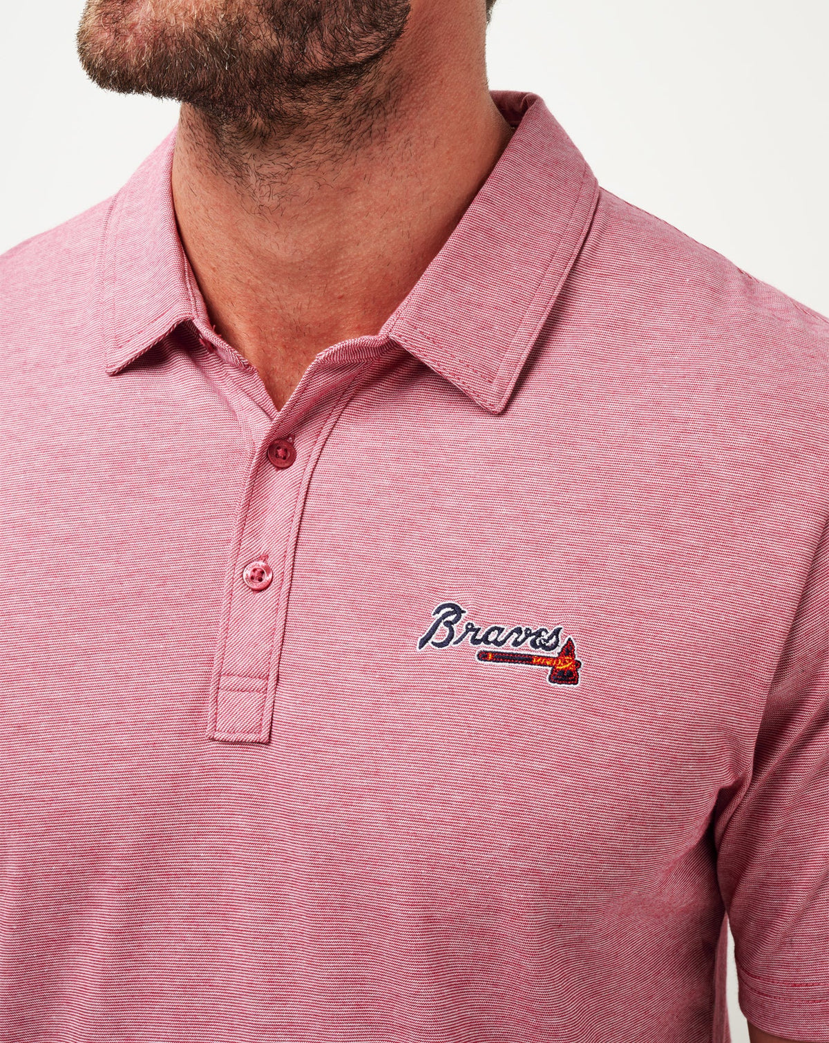 Atlanta Braves The Zinna Polo Heather Cardinal | Travis Mathew