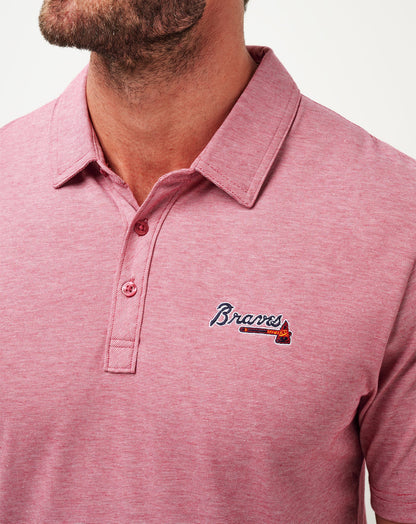 Atlanta Braves The Zinna Polo Heather Cardinal | Travis Mathew
