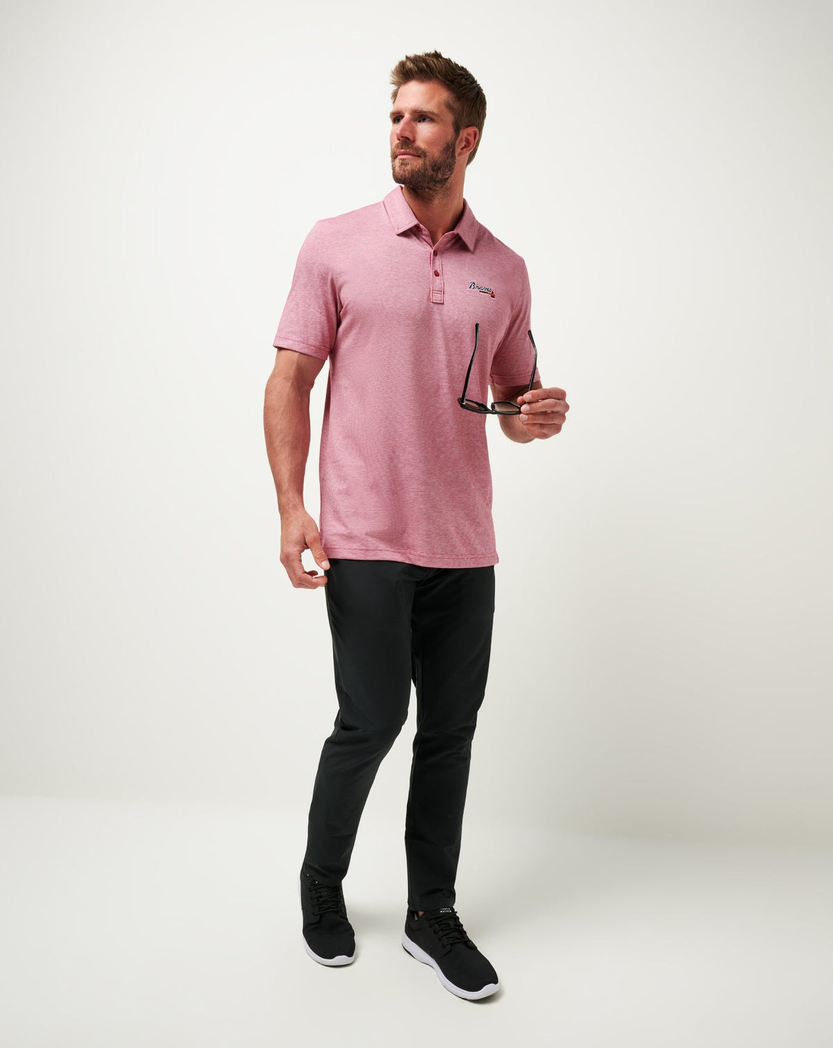 Atlanta Braves The Zinna Polo Heather Cardinal | Travis Mathew