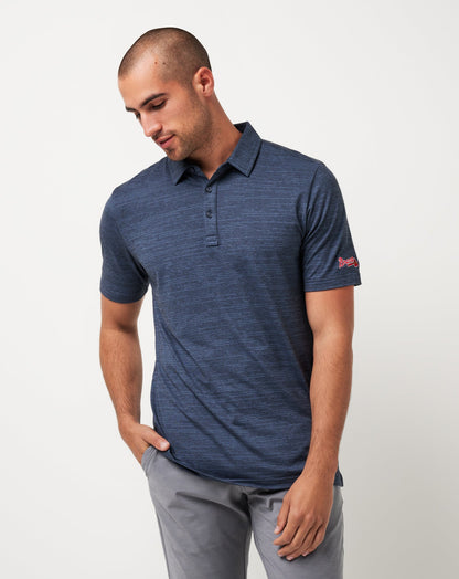 Atlanta Braves The Heater Polo Vintage Indigo/Black | Travis Mathew