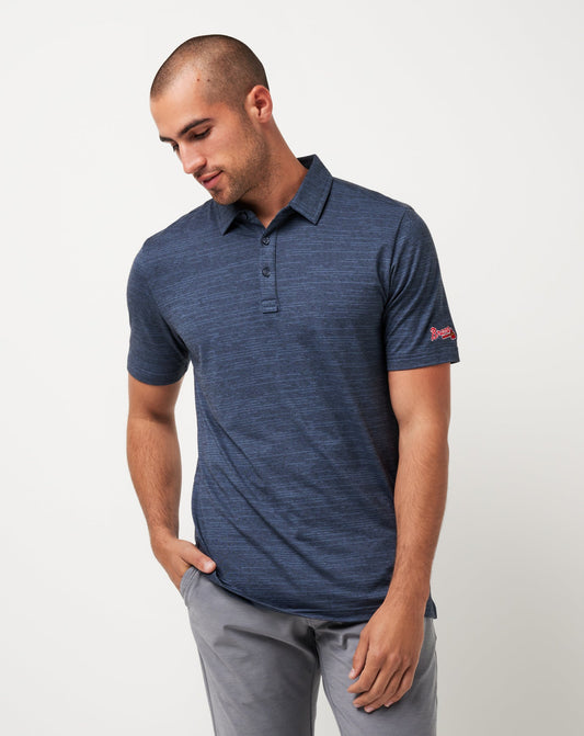 Atlanta Braves The Heater Polo Vintage Indigo/Black | Travis Mathew