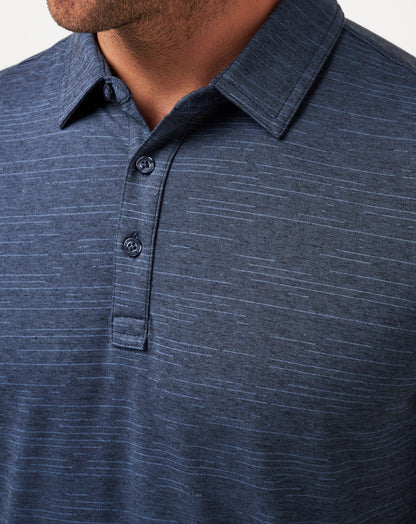 Atlanta Braves The Heater Polo Vintage Indigo/Black | Travis Mathew