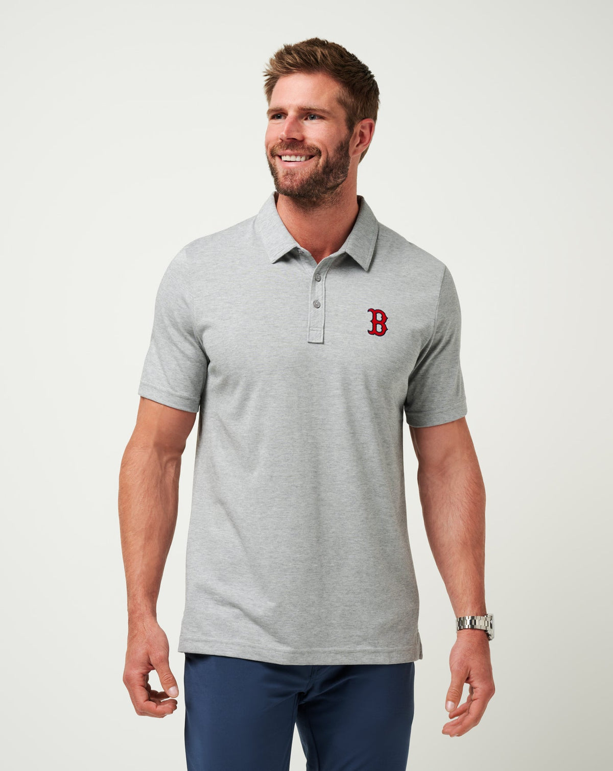 Boston Red Sox The Zinna Polo Heather Grey | Travis Mathew