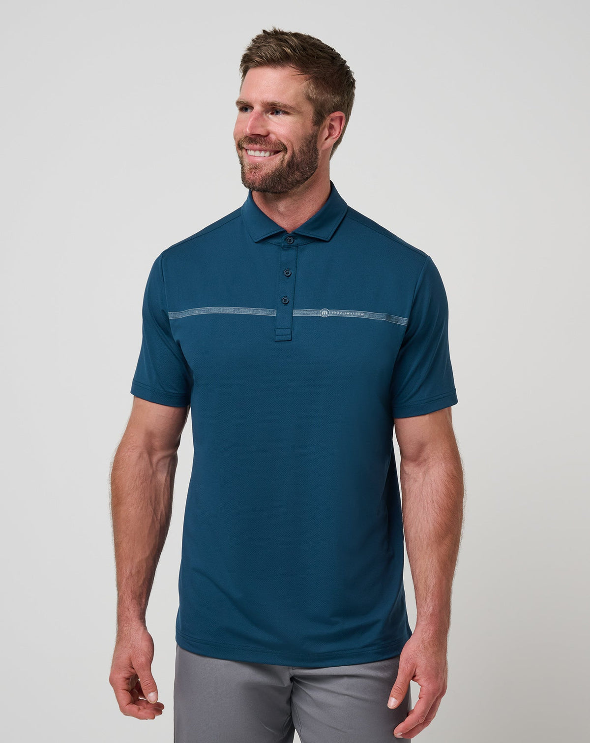 Heater Pro Chest Stripe Polo Titan | Travis Mathew