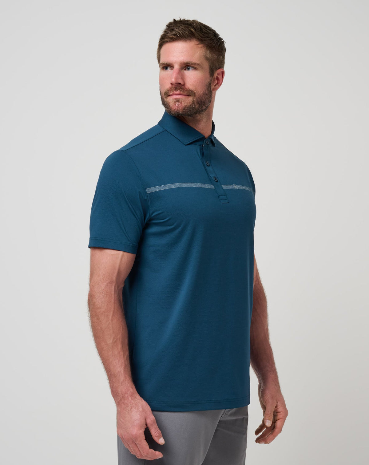Heater Pro Chest Stripe Polo Titan | Travis Mathew