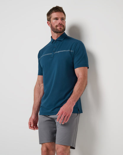 Heater Pro Chest Stripe Polo Titan | Travis Mathew