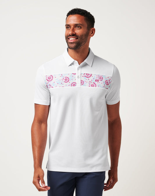 Good Good Flourish Polo White | Travis Mathew
