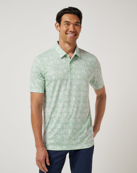 Featherweight Cabana Polo Aqua Foam | Travis Mathew