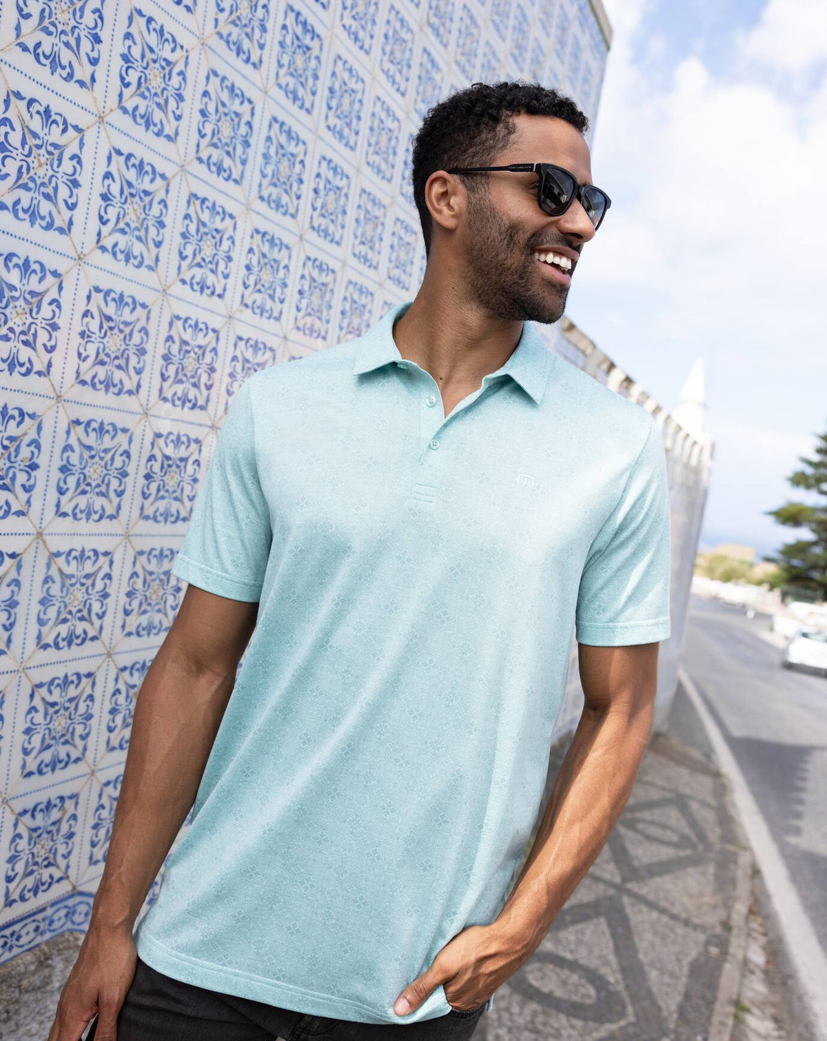 Acropolis Polo Eggshell Blue | Travis Mathew