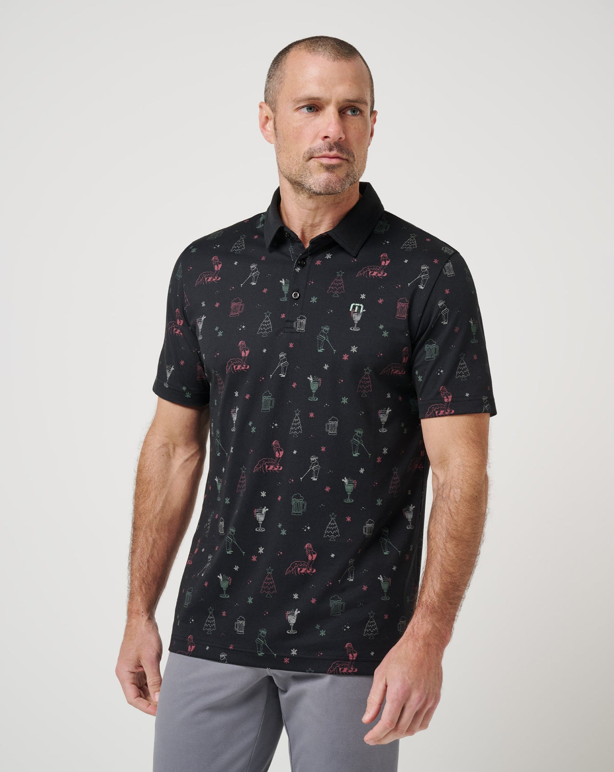 Holiday Magic Polo Black | Travis Mathew