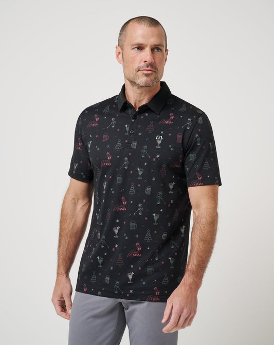 Holiday Magic Polo Black | Travis Mathew