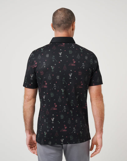 Holiday Magic Polo Black | Travis Mathew