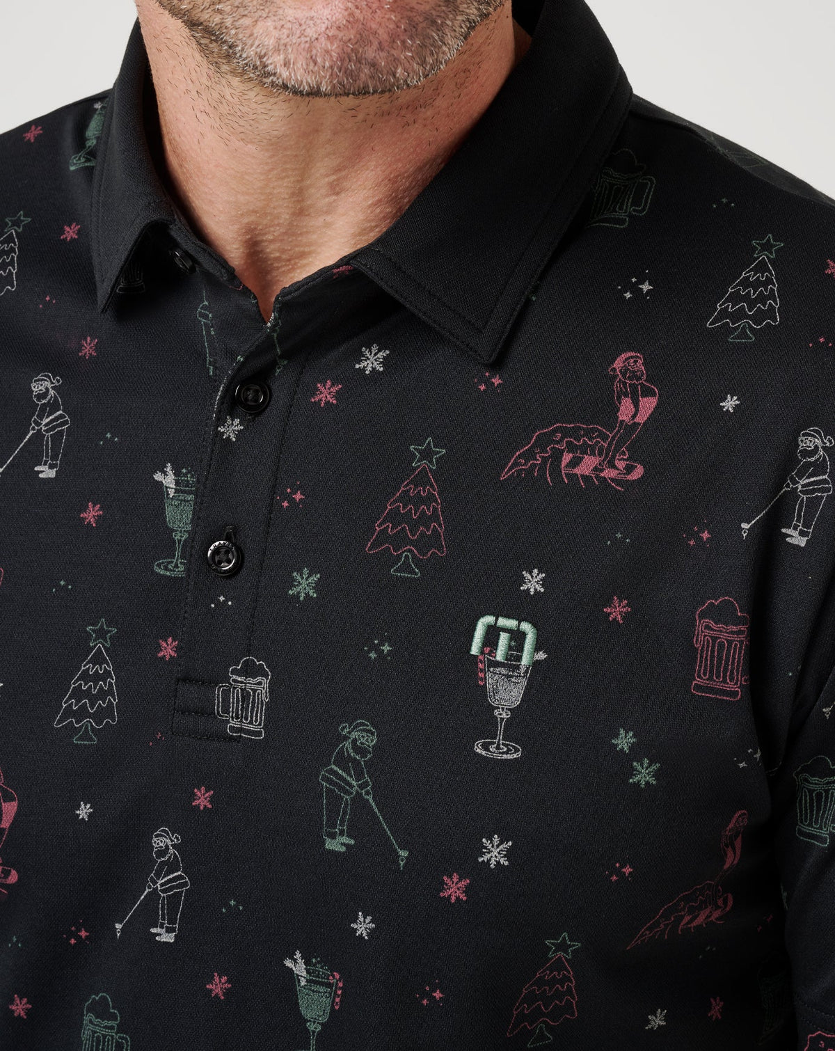 Holiday Magic Polo Black | Travis Mathew