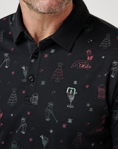 Holiday Magic Polo Black | Travis Mathew