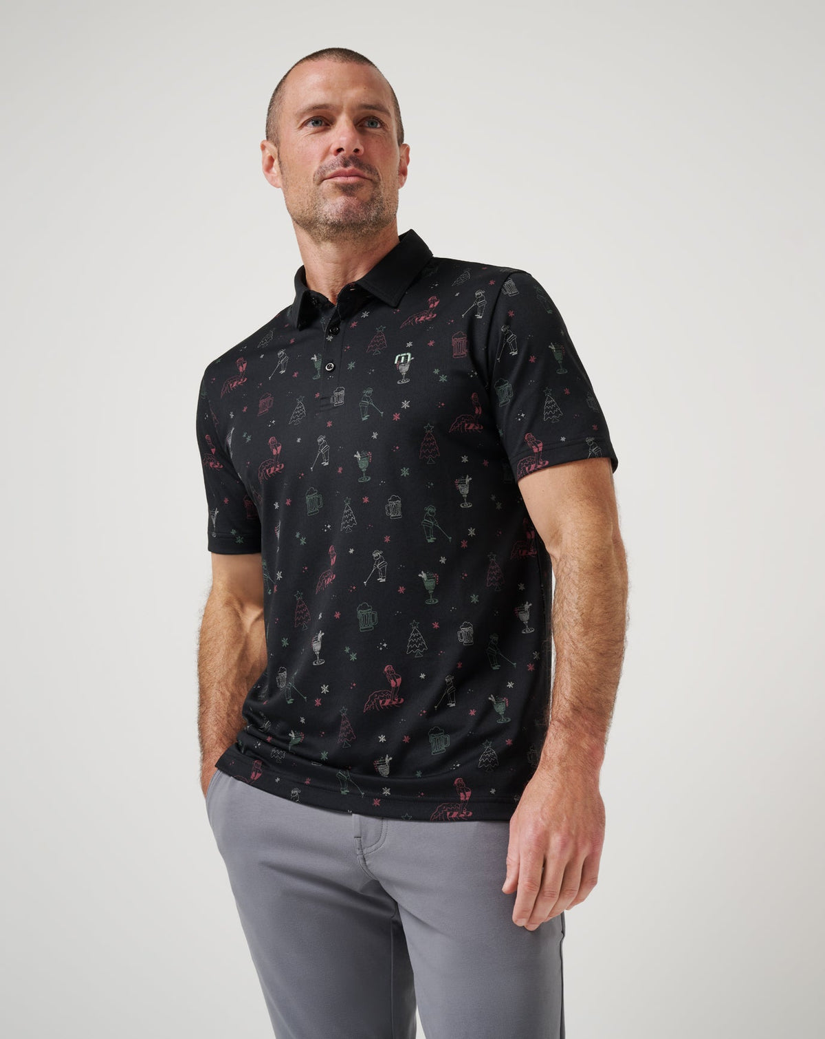 Holiday Magic Polo Black | Travis Mathew