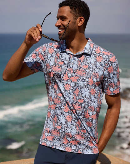 Featherweight Sands Polo Heather Medium Grey | Travis Mathew