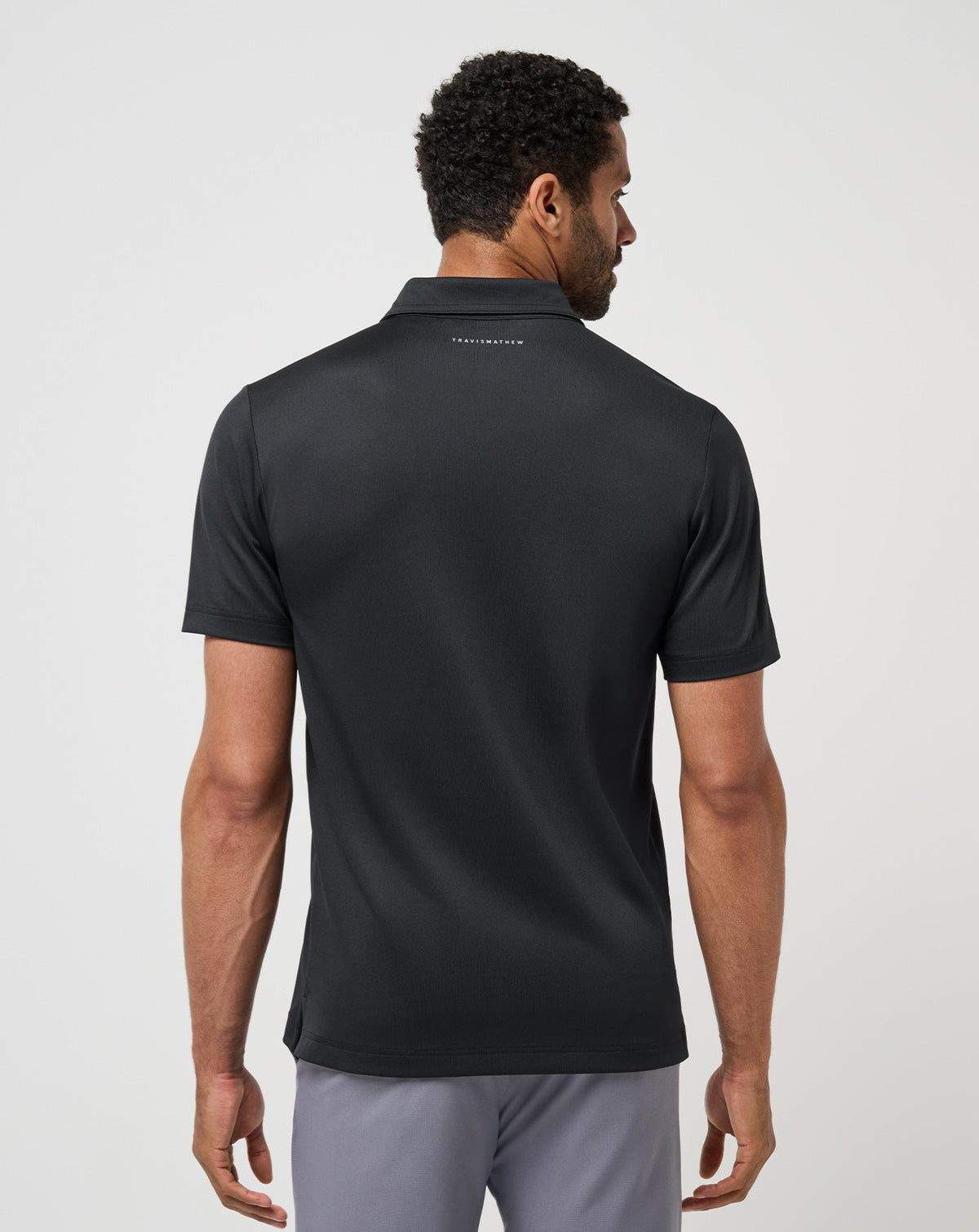 Good Good Chest Stripe Polo Black/Damson | Travis Mathew