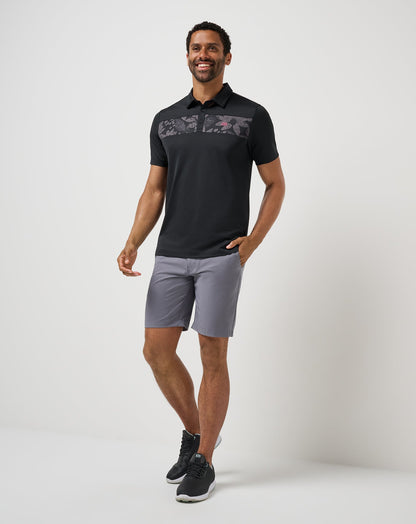 Good Good Chest Stripe Polo Black/Damson | Travis Mathew