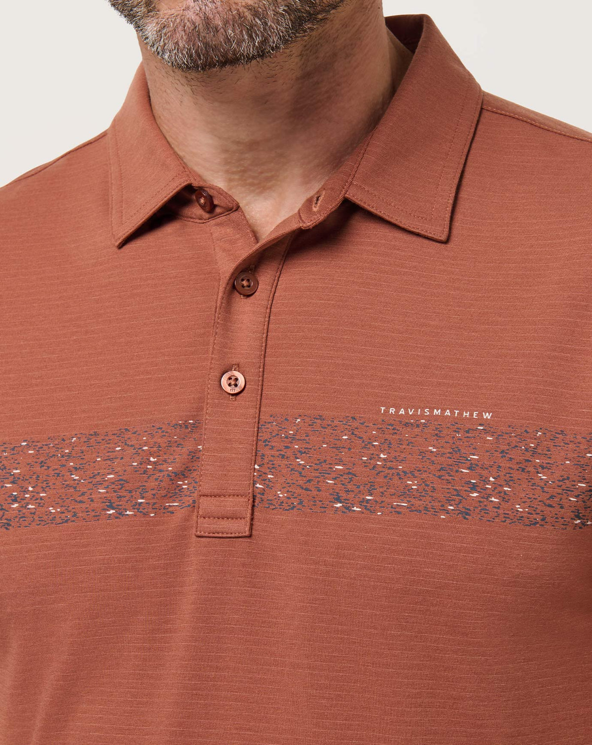 The Heater Chest Stripe Polo Maple | Travis Mathew