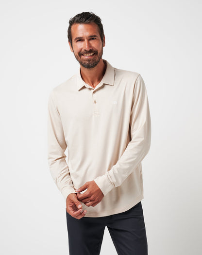 Featherweight Long Sleeve Polo Italian Sand | Travis Mathew