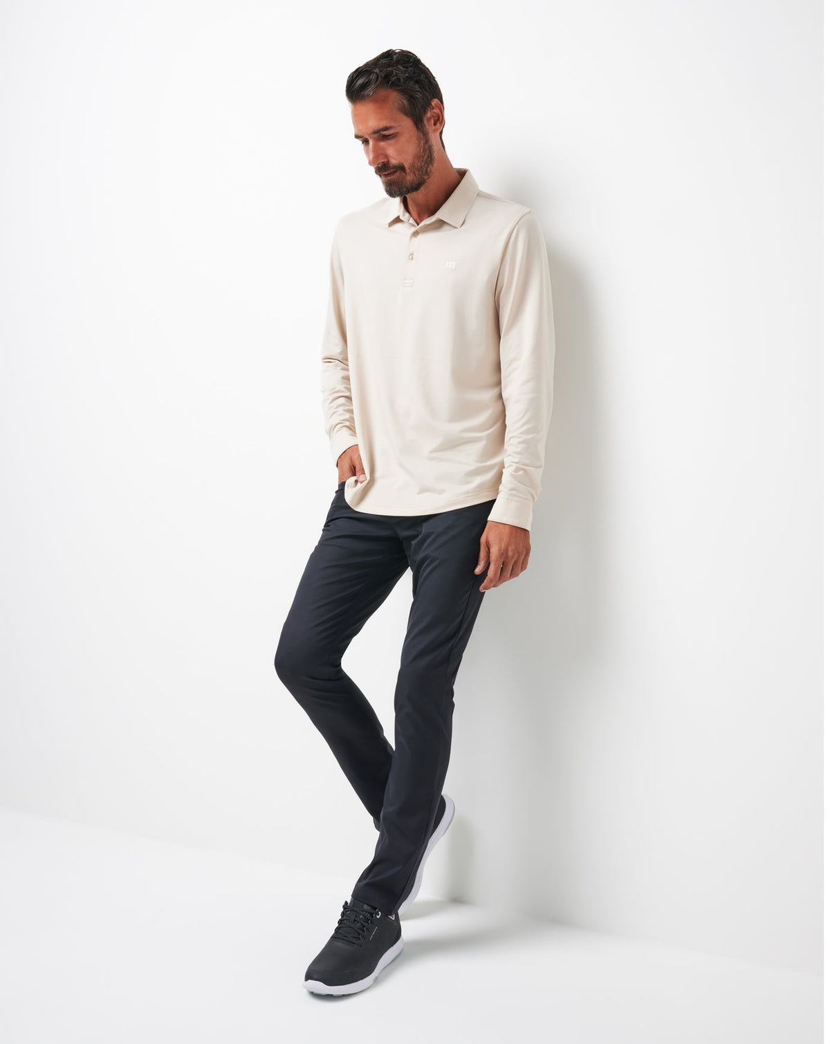 Featherweight Long Sleeve Polo Italian Sand | Travis Mathew