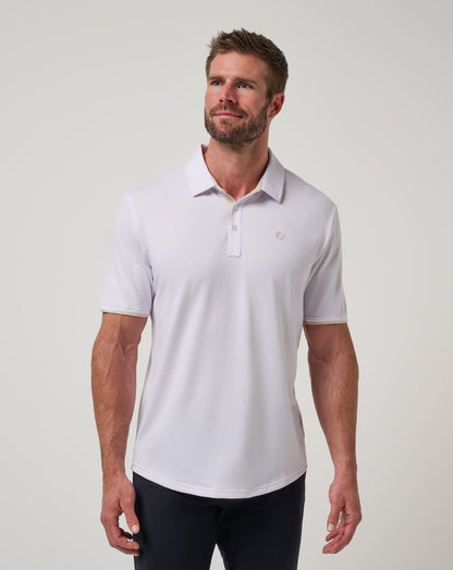 Featherweight On The Grind Polo White | Travis Mathew