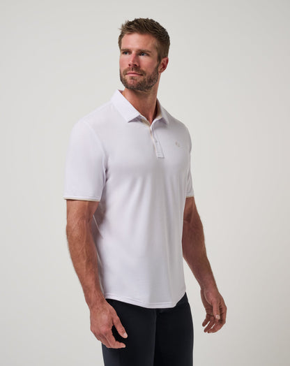 Featherweight On The Grind Polo White | Travis Mathew