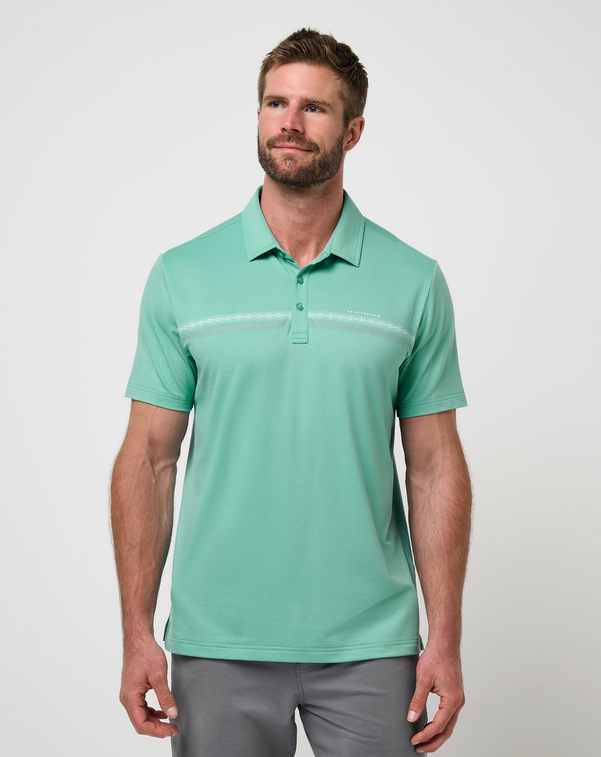 Featherweight Chest Stripe Polo Wasabi | Travis Mathew