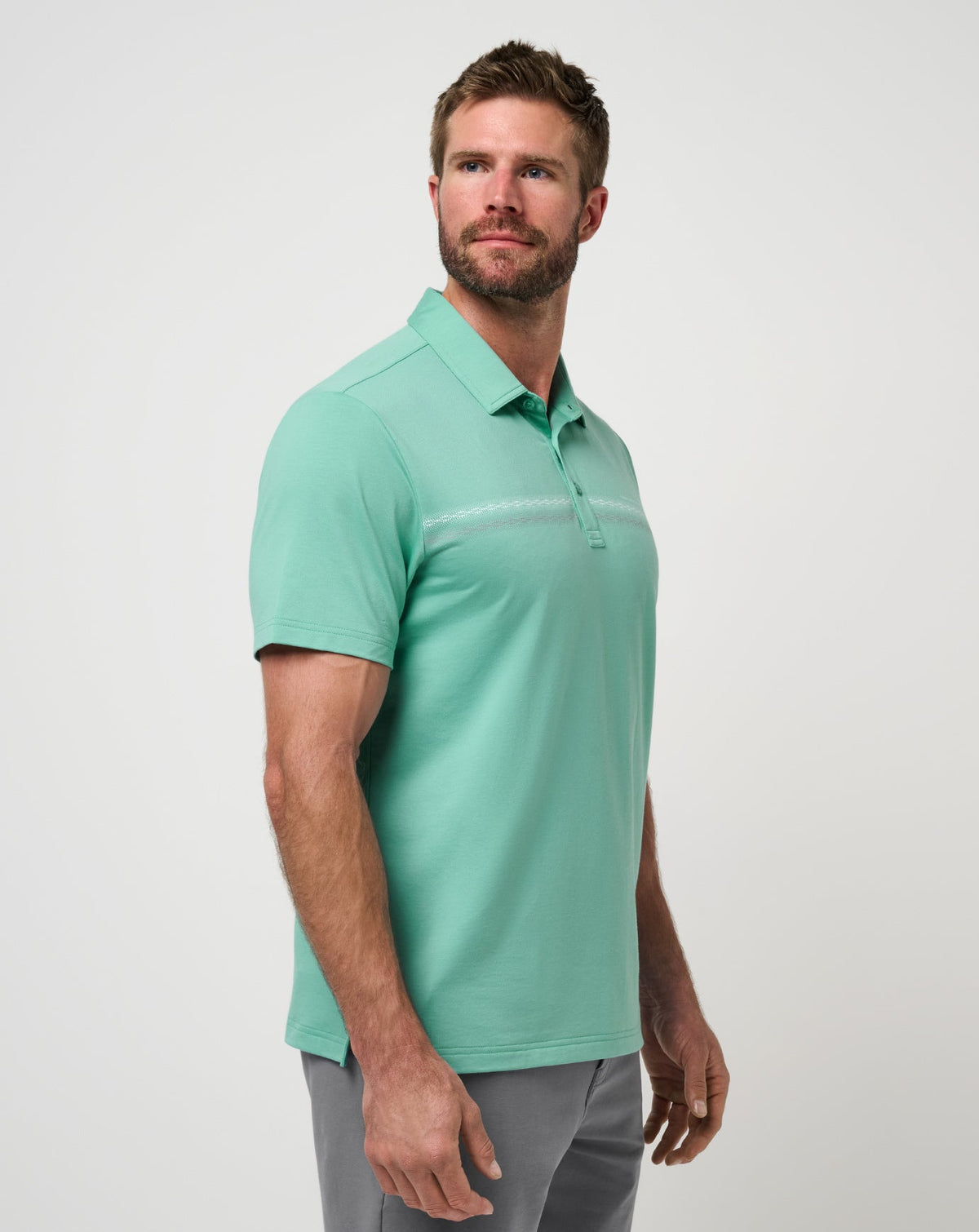 Featherweight Chest Stripe Polo Wasabi | Travis Mathew