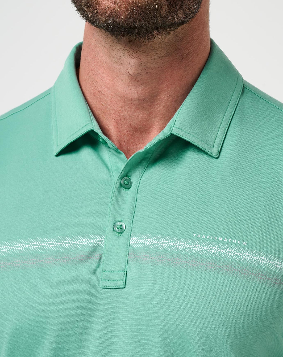 Featherweight Chest Stripe Polo Wasabi | Travis Mathew