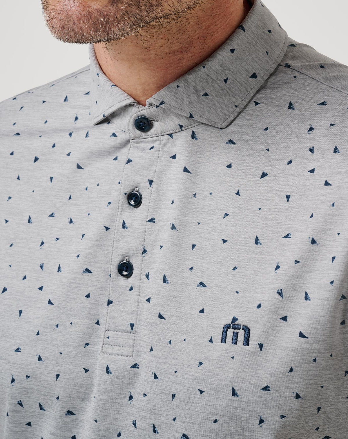 Coffee House Polo Heather Medium Grey | Travis Mathew