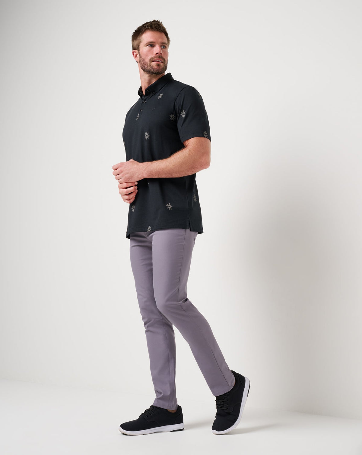 Rome Around Polo Black | Travis Mathew