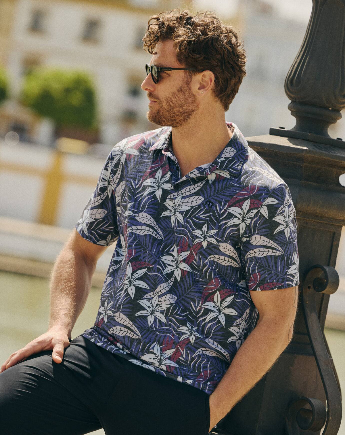 Featherweight Open Bay Polo Black | Travis Mathew
