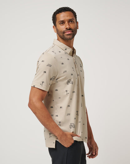 Golf Sucks Polo Italian Sand | Travis Mathew