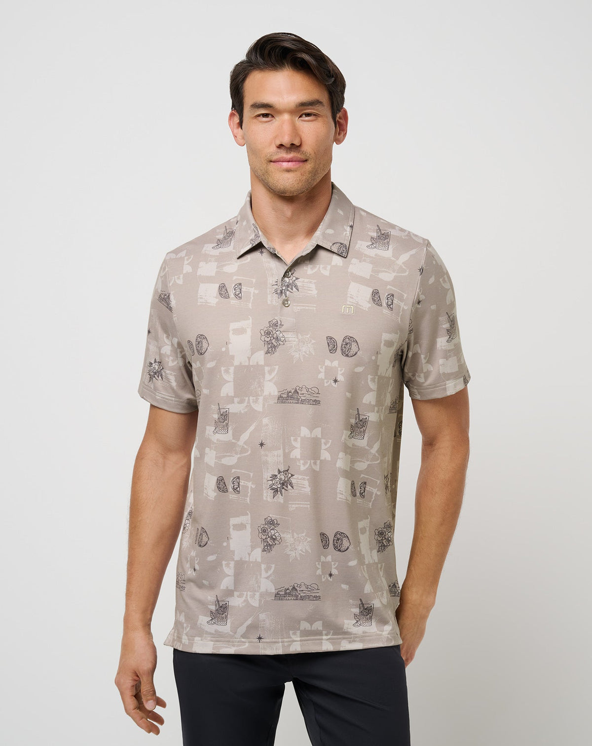 Featherweight Spritz Polo Island Fossil | Travis Mathew