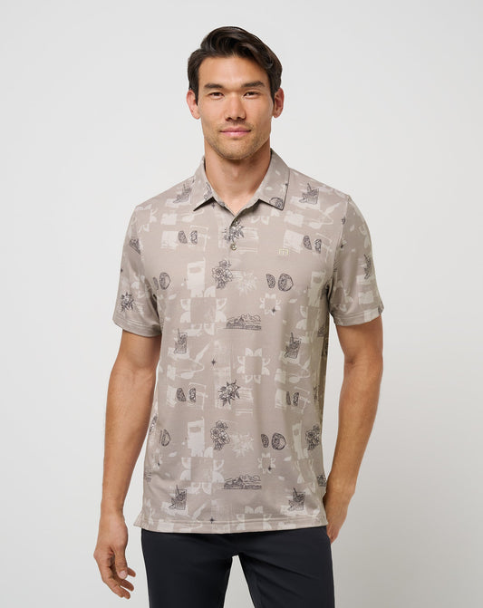 Featherweight Spritz Polo Island Fossil | Travis Mathew