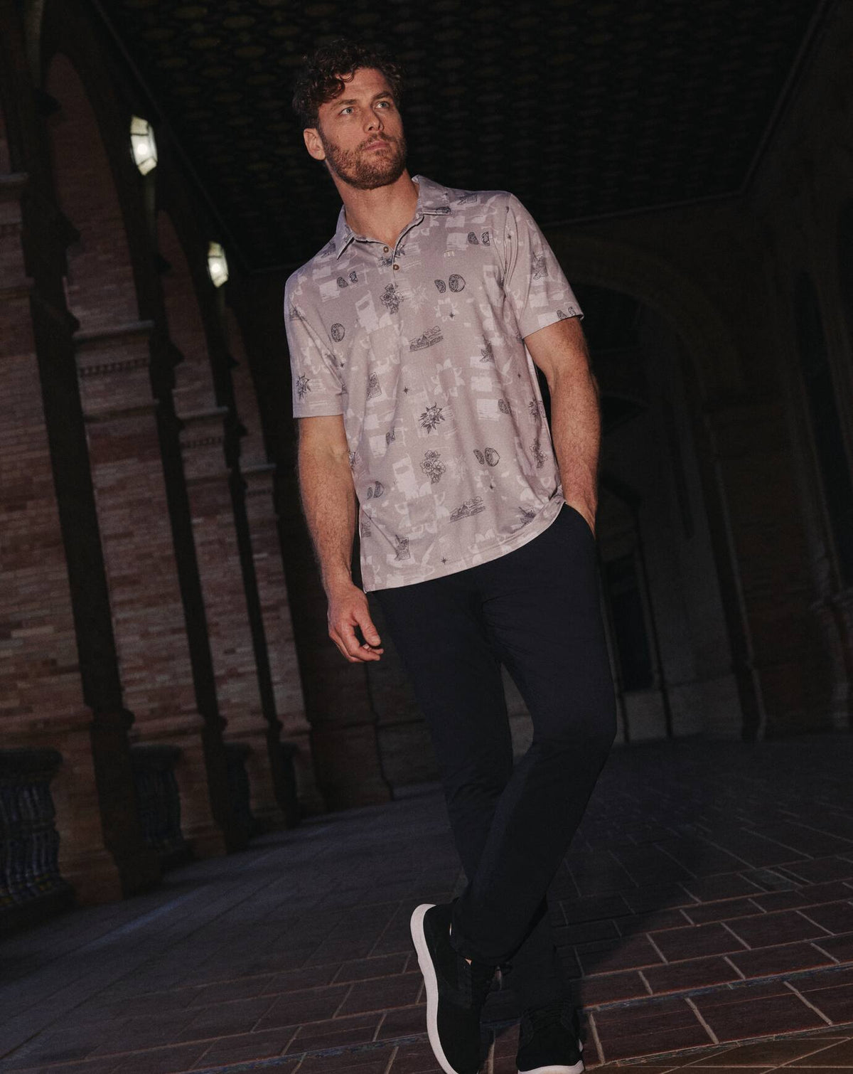 Featherweight Spritz Polo Island Fossil | Travis Mathew