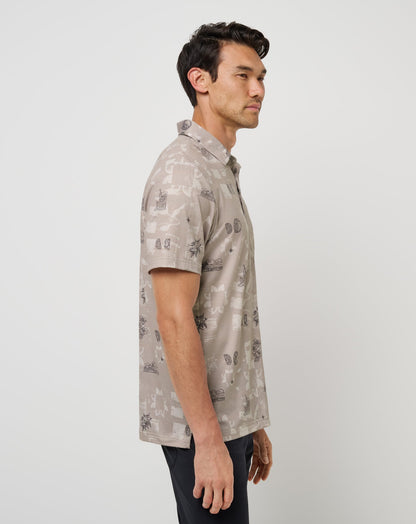 Featherweight Spritz Polo Island Fossil | Travis Mathew