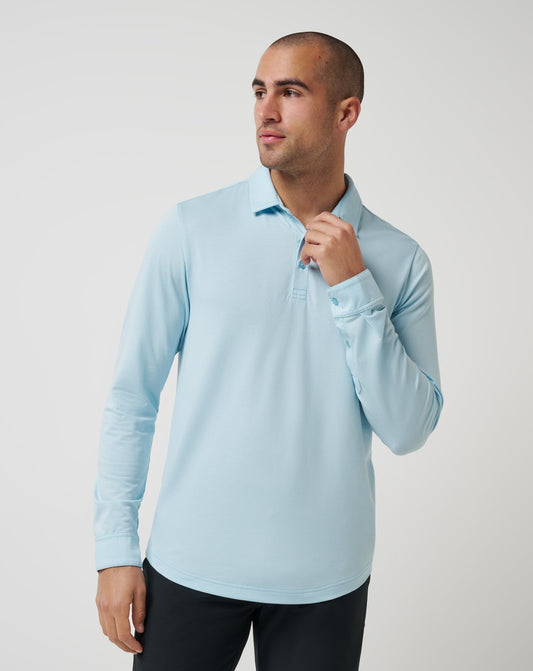 Featherweight Long Sleeve Polo Cory Blue | Travis Mathew