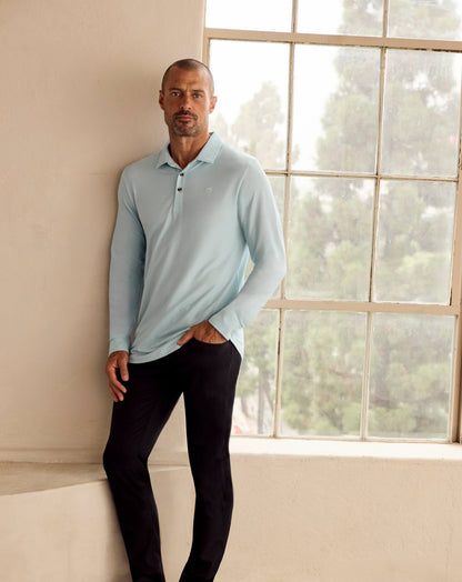 Featherweight Long Sleeve Polo Cory Blue | Travis Mathew