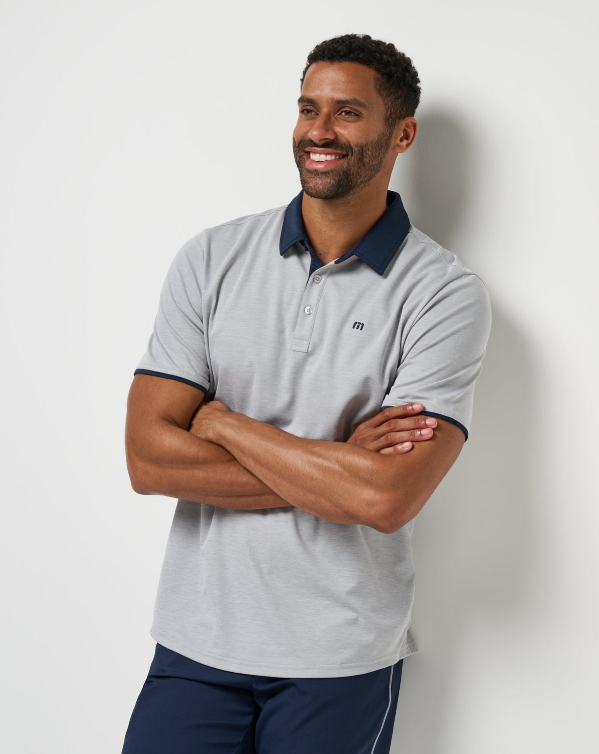 Home Game Polo Heather Light Grey | Travis Mathew